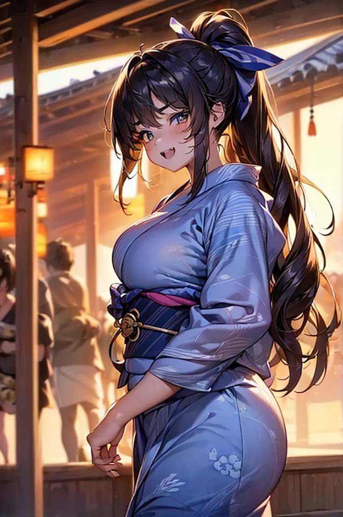 ((masterpiece,Highest quality:1.3,best quality illustration,realistic)),cowboy shot,独奏,1woman,(Mature Japan beauties)、brown hair,long hair,center parted bangs,brown eyes,gorgeous eyes,((very small head:1.3)),blush,smile,((very long body:1.2,skinny)),medium breasts,(tan skin:1.4), (gleaming skin,toned body,slender body),、Dark blue blazer jacket、Ribbon tie、Navy blue pleated mini skirt、on street,Tokyo、