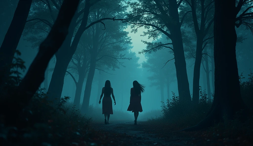 Just then her friend, Radha, came running.
Radha: "Meera! What are you doing here? Come quickly, it is about to get dark. This forest is not good.