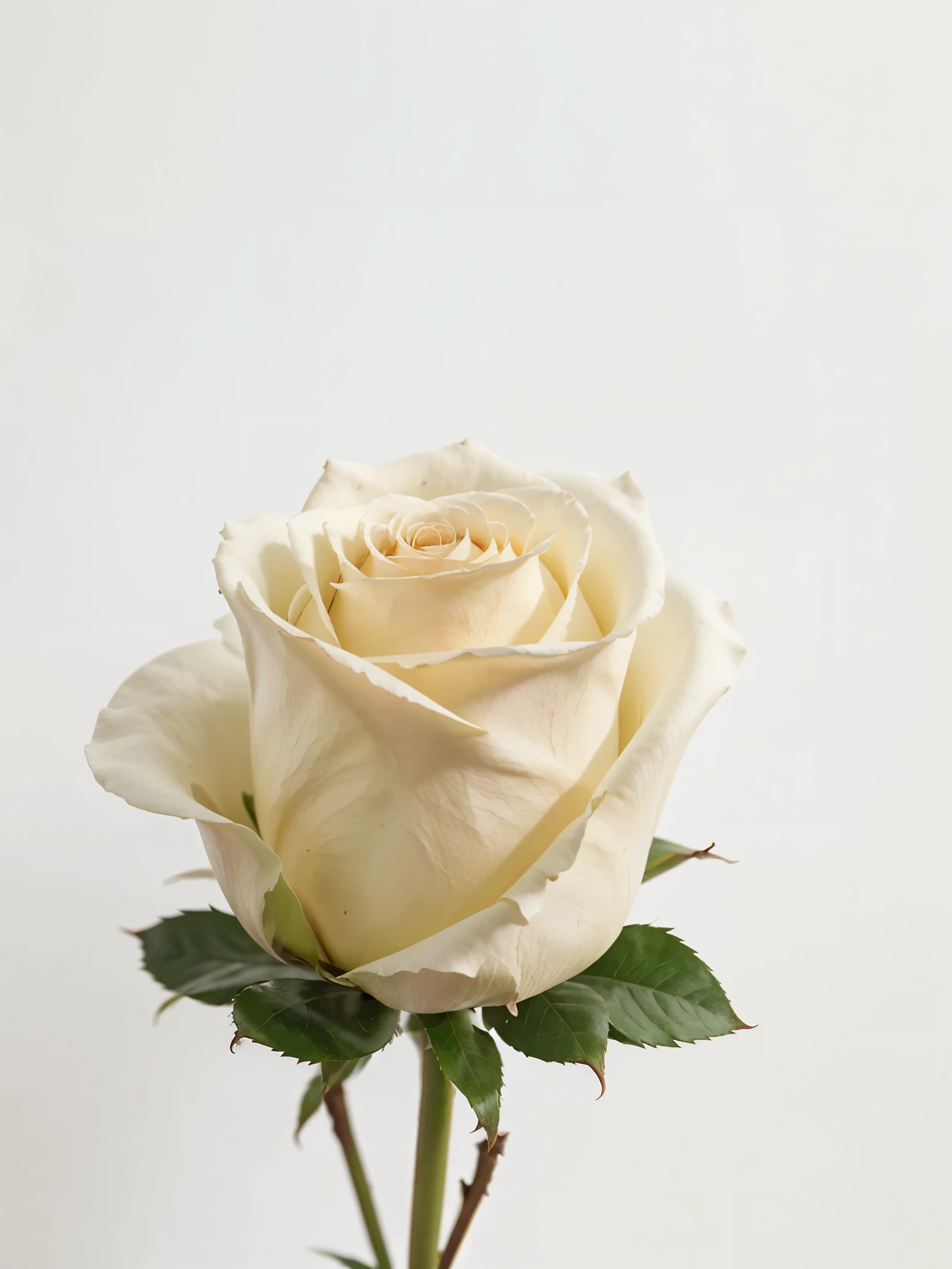 Full White rose isolated on white background