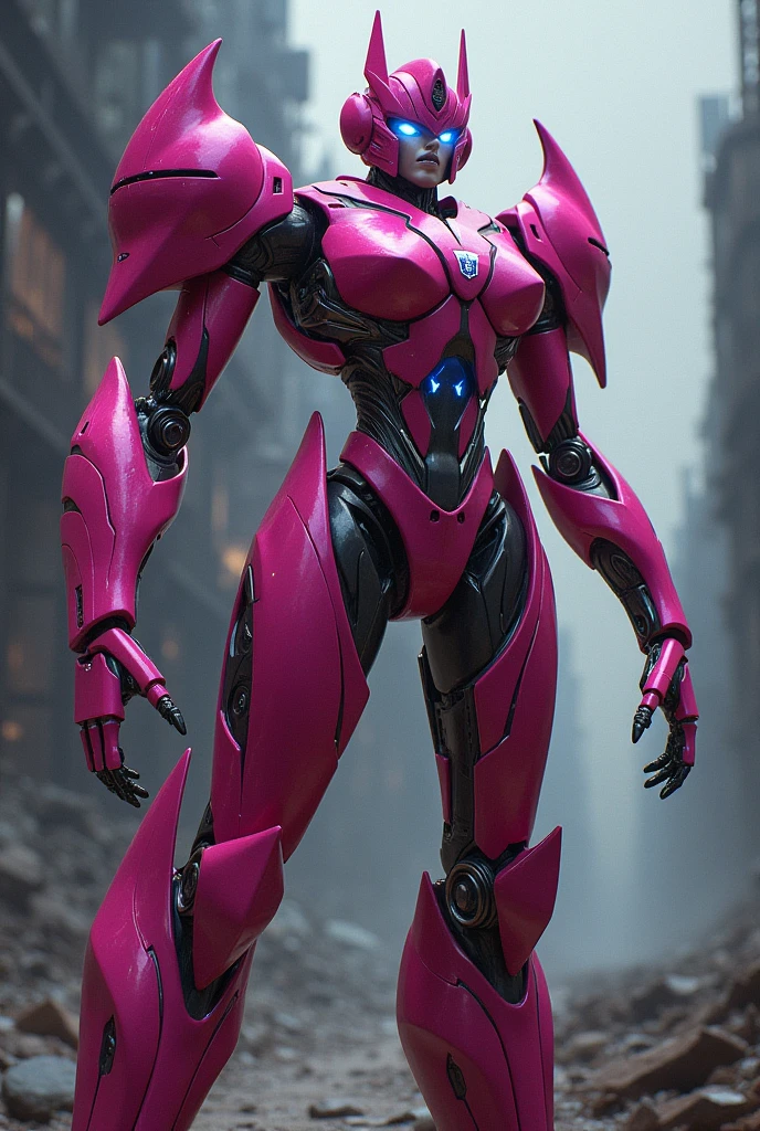 dark pink female transformer that can turn into a 1959 cadillac in the transformers prime art style