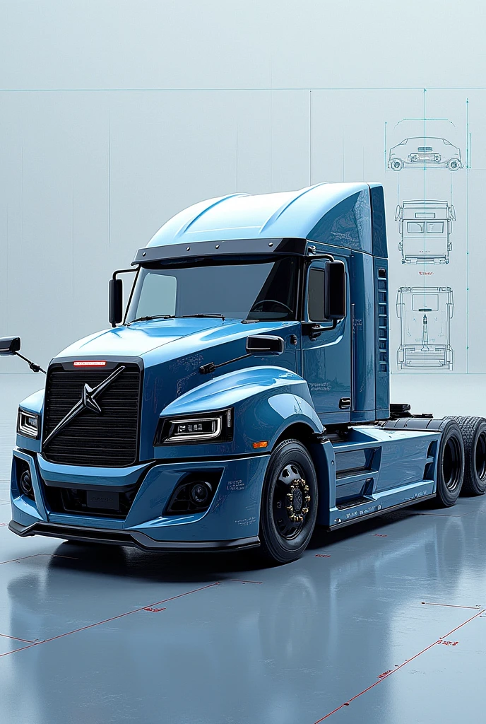 Make a new truck model unlike any other, with the CASTRO brand at the forefront, a imagem deve ser em forma de blueprint