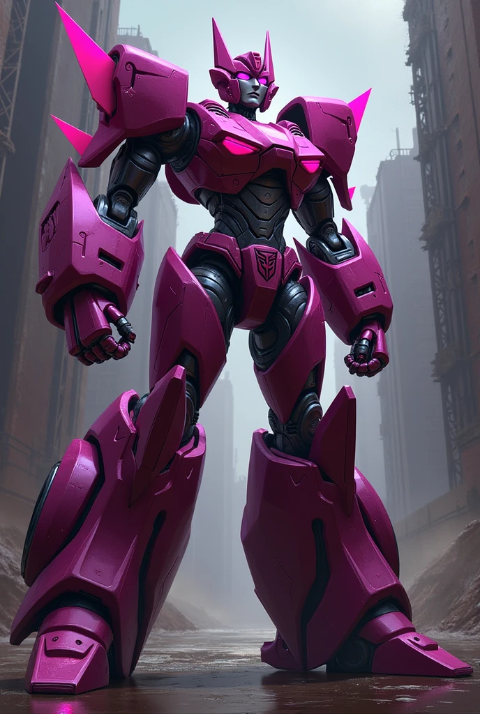 dark pink female transformer that can turn into a 1959 cadillac in the transformers prime art style