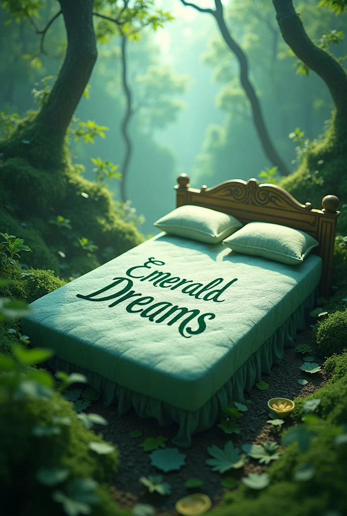 Bed's upside written "Emarald Dreams"