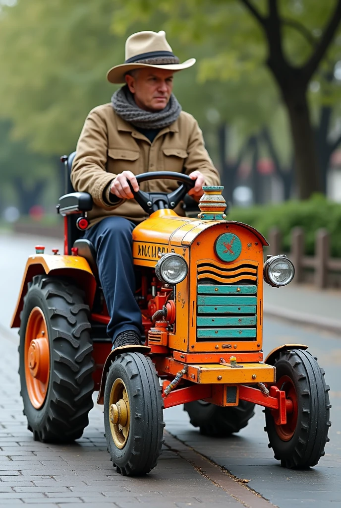 You build a cardboard tractor FOR COLOR ATTENTION to put on an ELECTRIC wheelchair