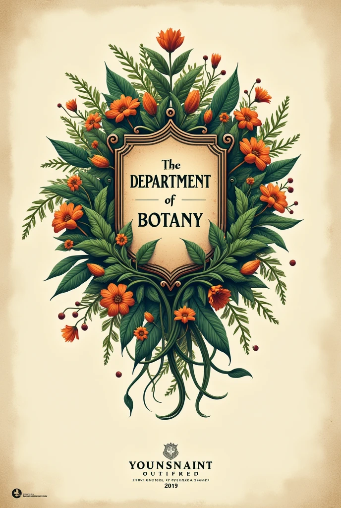 "Department of botany" wall art with a related simple background