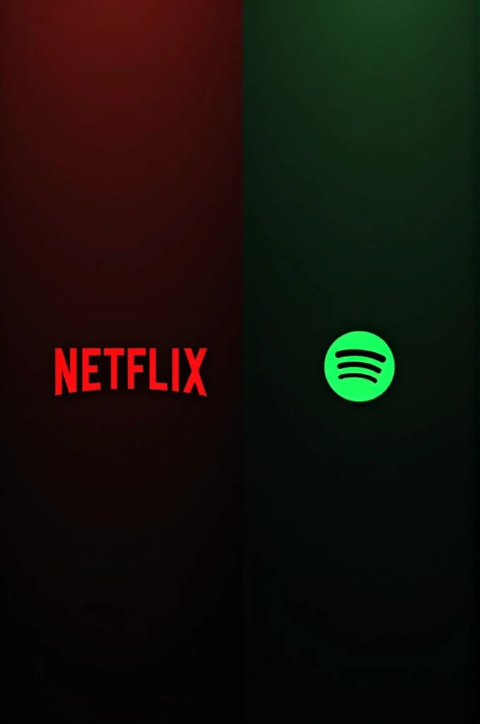 ((2k)), ((Create a 2k image with a dark red and green mixed gradient background.
With the Netflix logo in front it must have the phrase 280mt and with the Spotify logo in front it must have the phrase 215mt
And at the end it should have the phrase contacts 874141112 and 853607806 calls and SMS and WhatsApp:864865569. It must be justified)), (detailed), perfect face