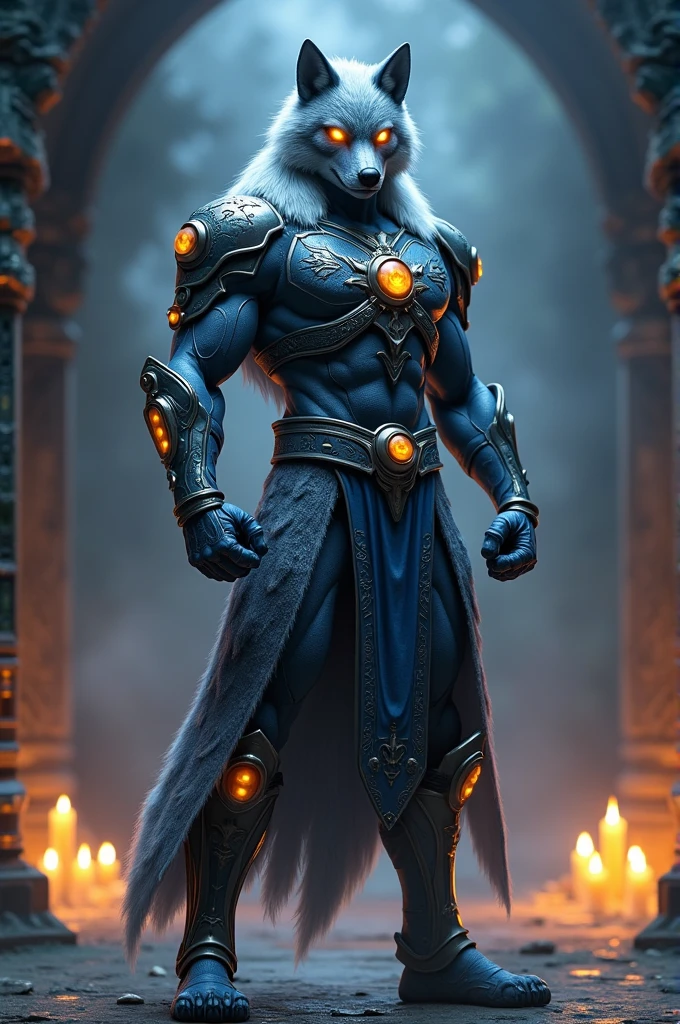 A wolf Power Ranger with a magical martial arts theme