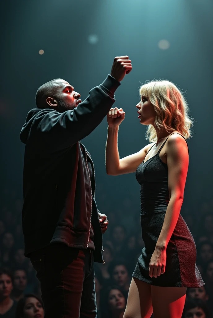 Kanye West hitting Taylor Swift in the face