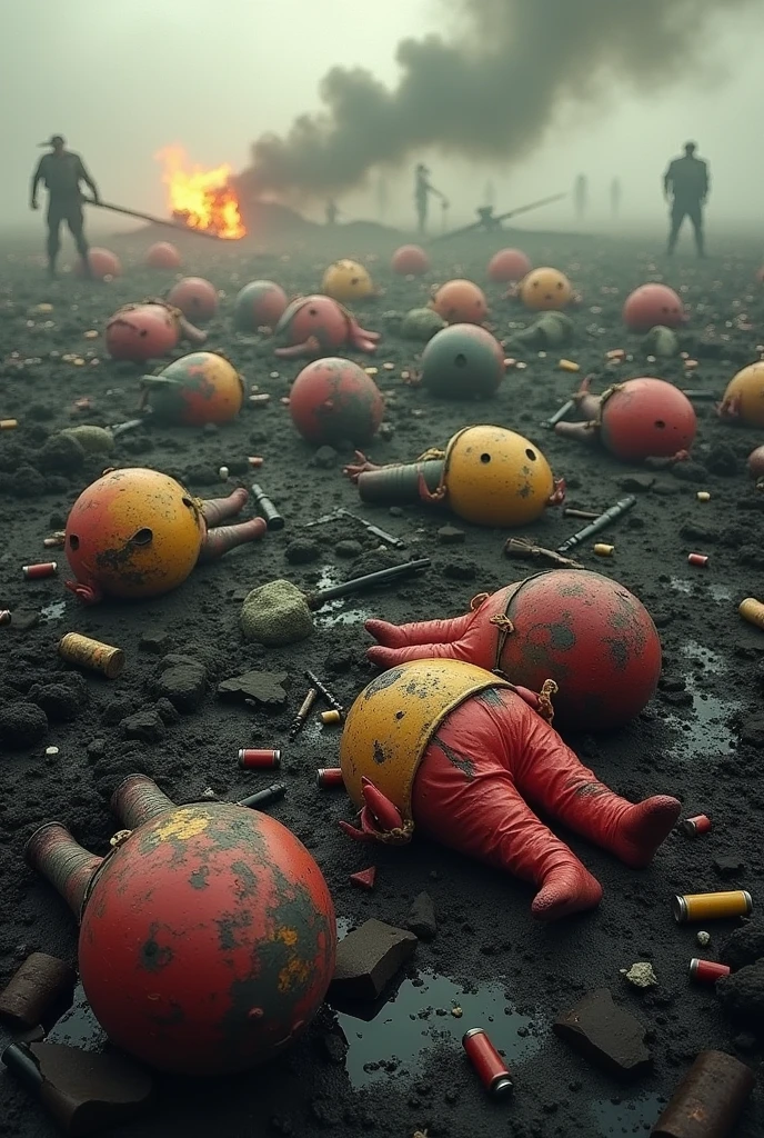 Pac are injured after war with flag ARMY with fire