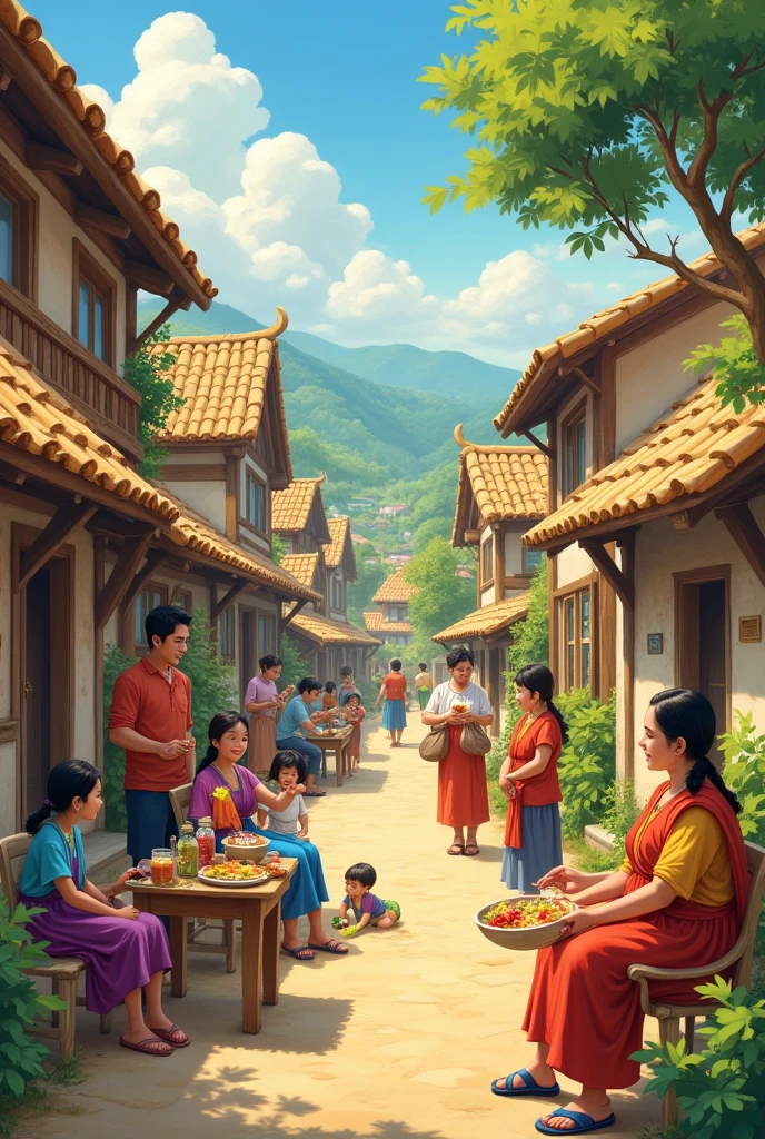 "The village thrives on solidarity and shared love. True wealth is not in material treasures, mais dans la communauté."