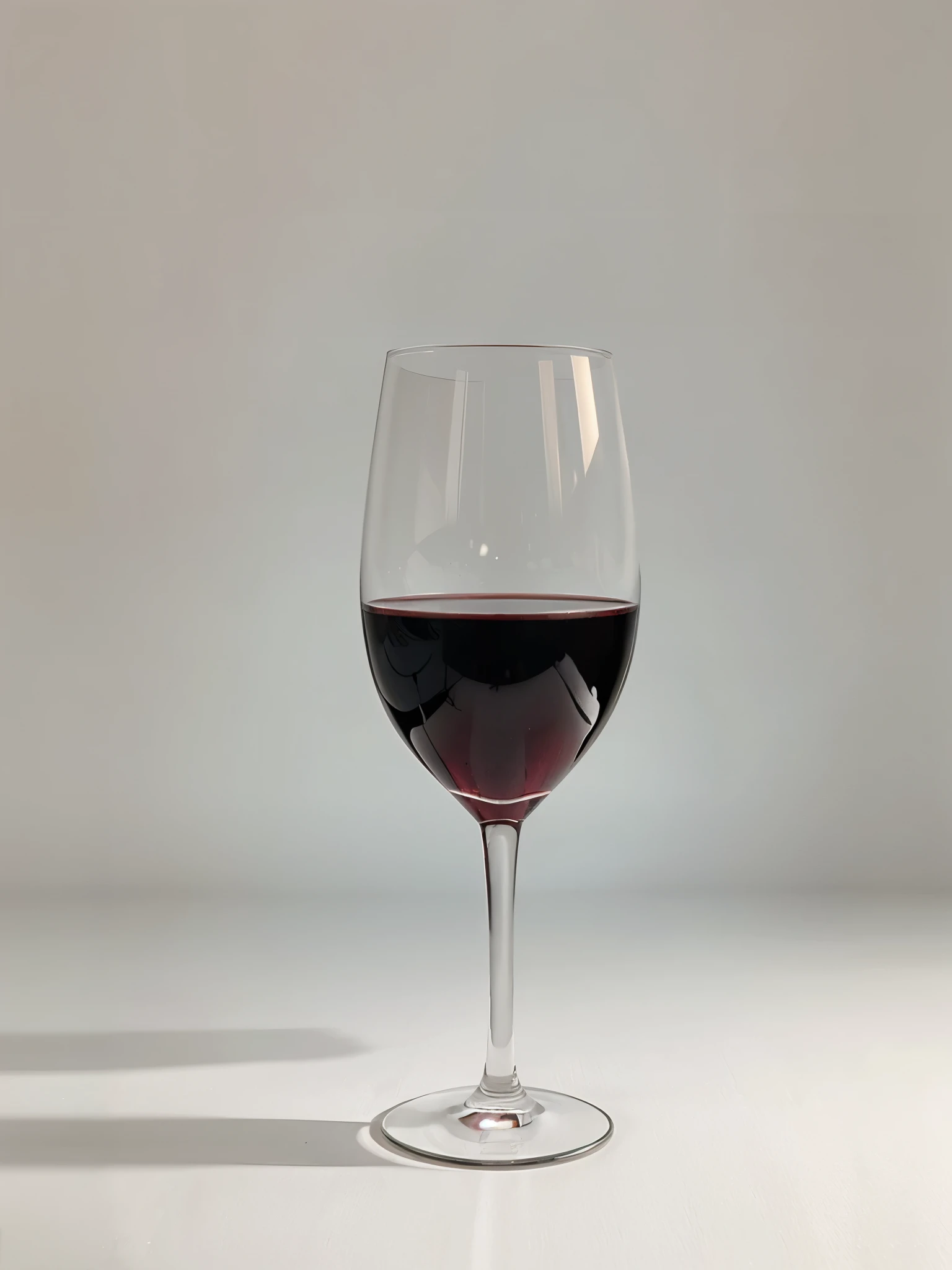 Single wine glass isolated on white background