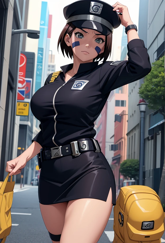 Masterpiece,Solo,1Girls,Rin Nohara,(Naruto),Big Breasts,Pussy,Perfect Body,Sexy Body Hot,Ultra High Quality,Ultra High Resolution,Photograph 16K,Ultra Detailed,Short Hair,Beautiful,Beautiful Girls,Female Police Theme,Female Police Uniform,Police Short Skirt,Police Hat,Sexy Body Hot,Sexy Uniform,Street Version 