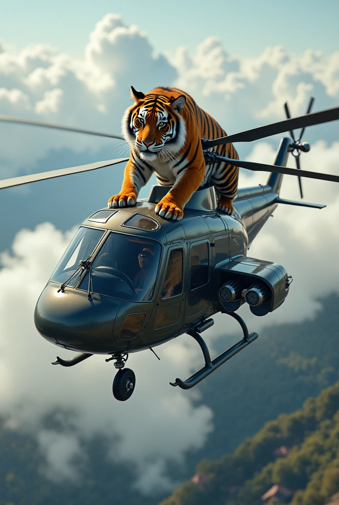Helicopter + tiger