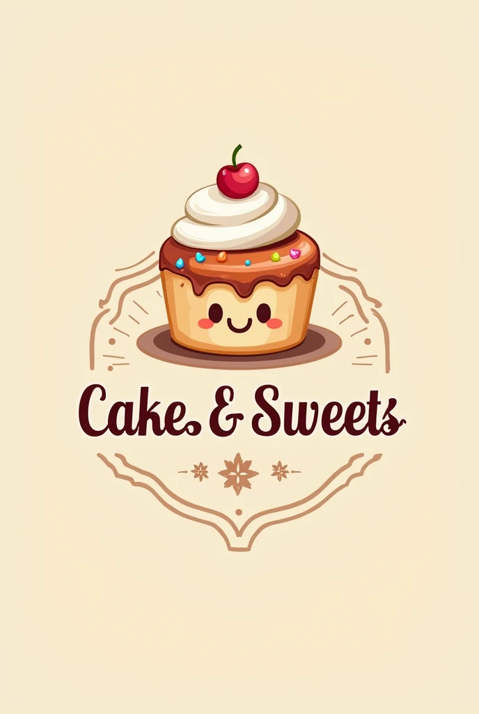 Imagine the logo for a pastry shop called:cakes & sweets