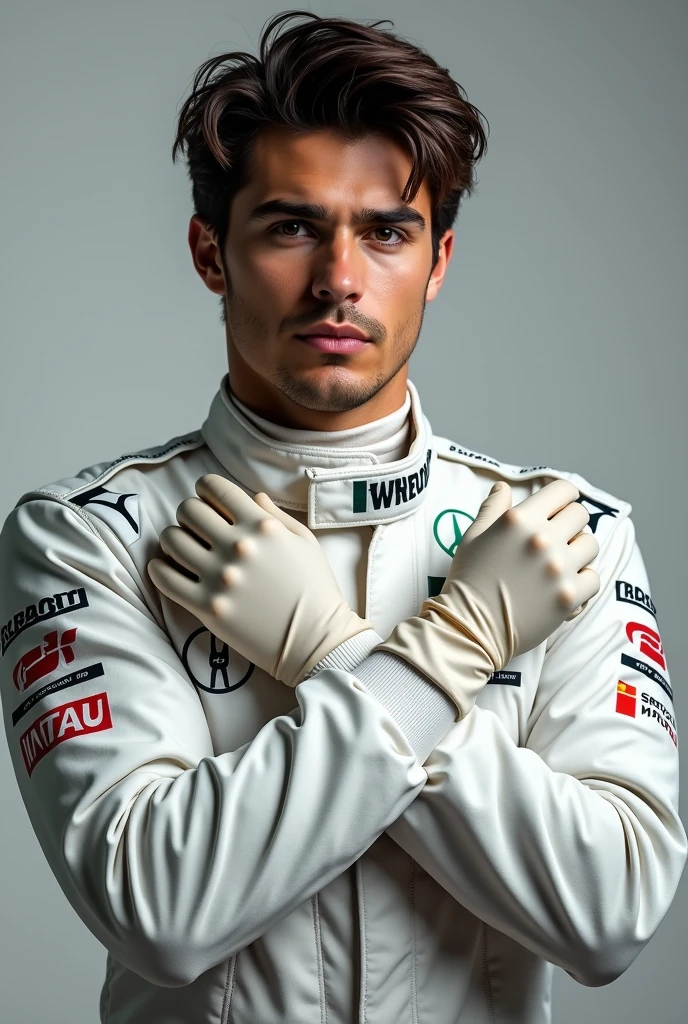 Carlos Sainz Jr with latex gloves 