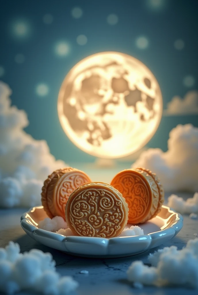 Mooncakes that look like the moon
