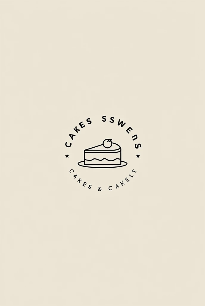 A minimalist logo for a cake shop called:cakes & sweets