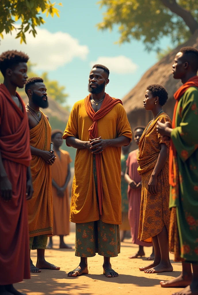 Kofi wants to tell his village that true wealth is not in material possessions., mais dans la communauté."