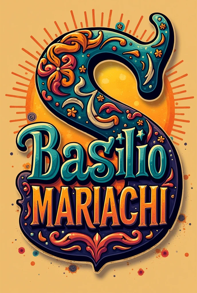 Logo with the letters of: San Basilio Mariachi