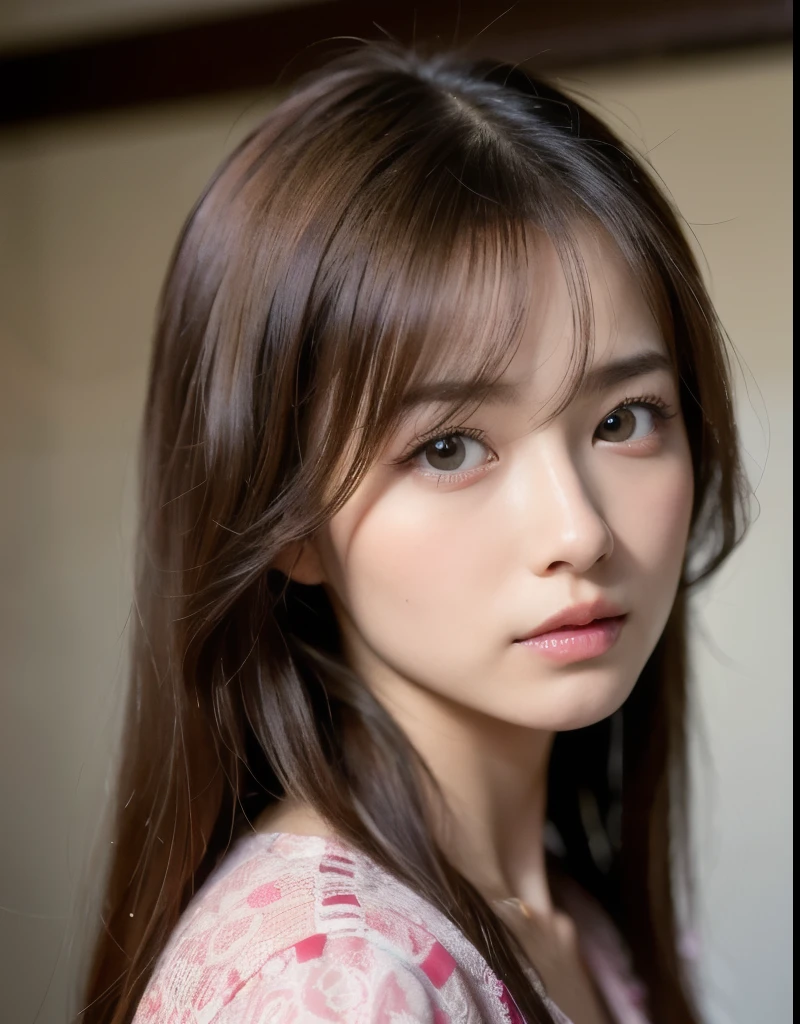 Highest quality, Face Focus, Soft Light, Ultra-high resolution, (Realistic:1.4), RAW Photos,
1 Japan, alone, cute, (pupil, Light in your eyes), Beautiful face in every detail, (Small box),(High resolution detail of human skin texture),
(Long Hair),
indoor,
Damask Shirt Dress,
(Portraiture)
