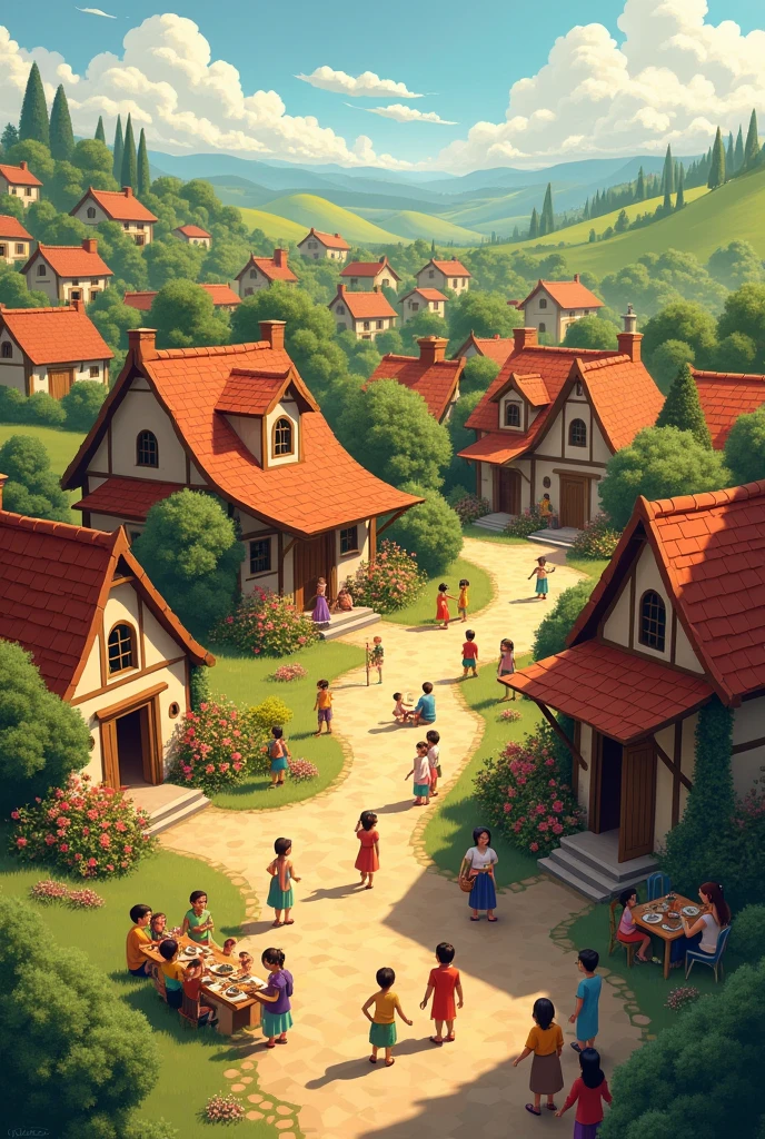 The village thrives on solidarity and shared love.