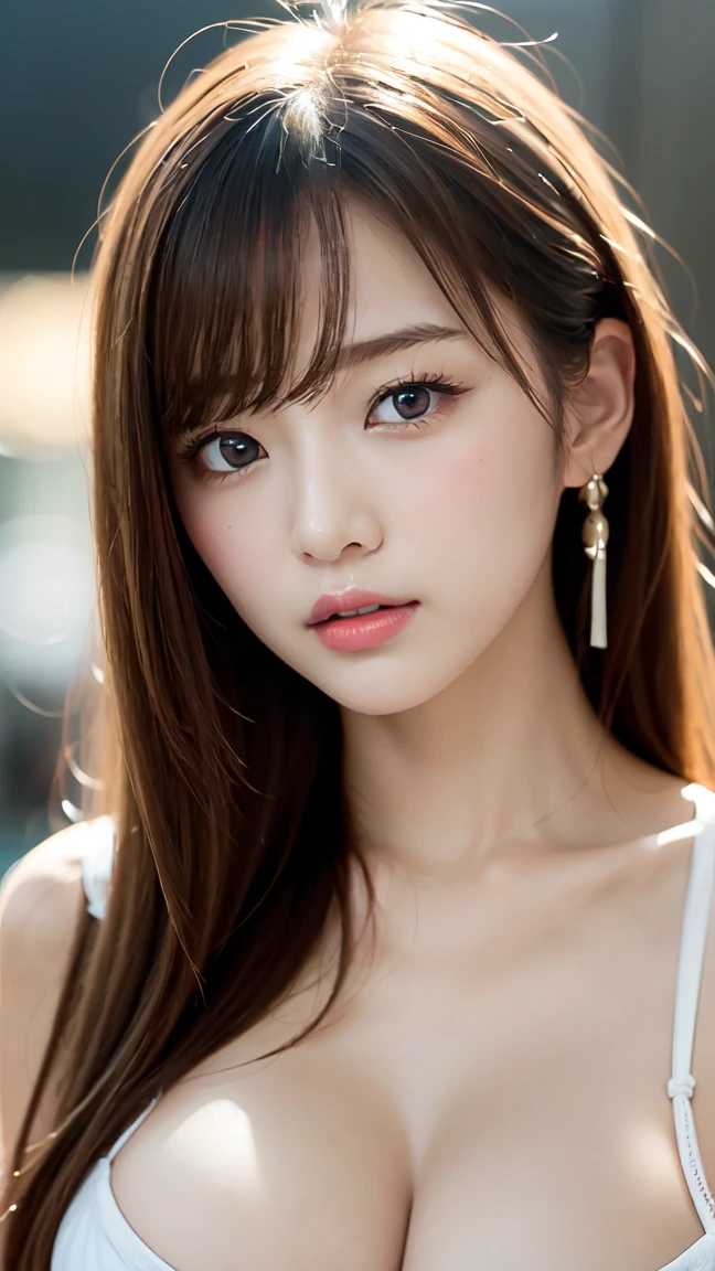 Uruchan-6500-v1.1, (RAW Photos:1.2), (Photorealistic), Beautiful detailed, Very detailed目と顔, Beautiful and beautiful eyes, Large file size, High resolution, Very detailed, Highest quality, [masterpiece:1.6], Awareness-raising, Very detailed, CG, finely, Highest quality, 8k wallpaper, Cinema Lighting, 1 person, , Perfect figure, Large and firm breasts、【Huge boobs、Heavy chest】、Cute droopy eyes、Beautiful big eyes、【sexual excitement:1.6】、There&#39;The light in my eyes、short hair、high school girl、(Japanese School Swimsuit、Navy blue one-piece swimsuit、Navy blue Japanese student swimsuit:1.3)、Pool、Dynamic pose、Huge Rim Figure