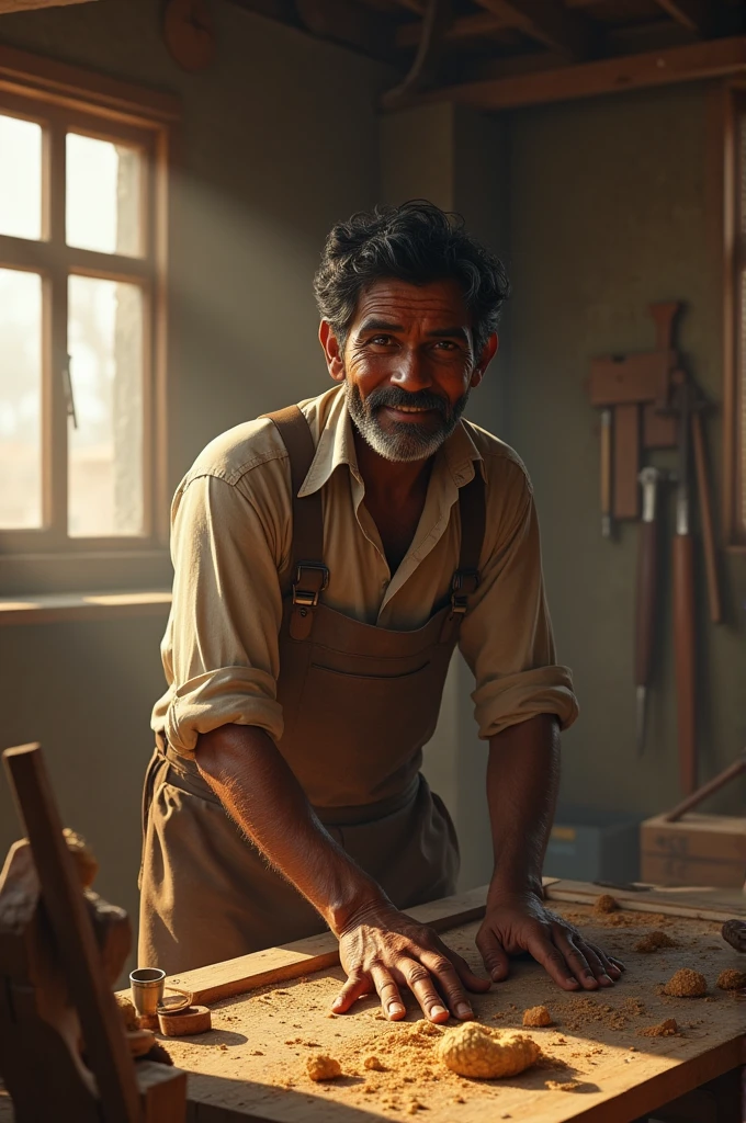 An young Indian carpenter in 1930