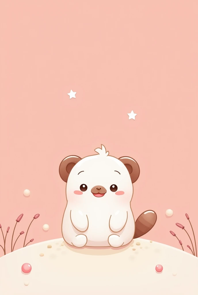 (Most of the background is solid color.),Simple little cute cartoon character picture below