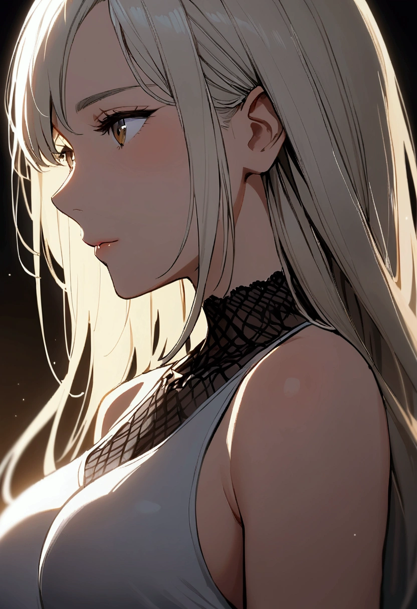 Girl with a depressed face Sideboob Exposure
