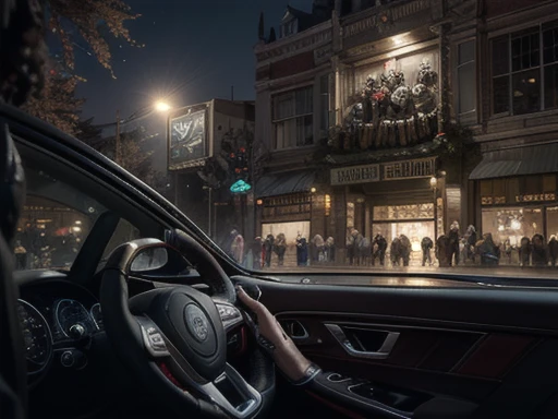 Car Commemorative Photo,Taken from inside the car,(ultra Realistic 8k cg, RAW Photos, Highest quality, masterpiece:1.2),High resolution raw color photos,Professional photos,(Realistic, photo-Realistic:1.3),(Highest quality),(Cinematic Light),(masterpiece),Post-apocalyptic,,Strong Rim Light,(Horror Nights:1.4)