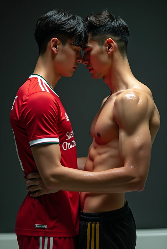 Two gentleman korean,wetclothes,tight nipples,balanced muscles,a 22 years old boy, who wear a Liverpool Jersey.. And and a 20 years boy who wear a real madrid 2024 home kit Jersey.. They are couple and
They click aesthetic pic