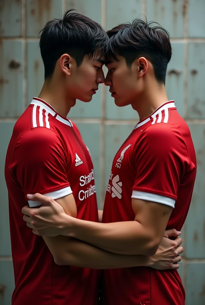 Two gentleman korean,wetclothes,tight nipples,balanced muscles,a 22 years old boy, who wear a Liverpool Jersey.. And and a 20 years boy who wear a real madrid 2024 home kit Jersey.. They are couple and
They click aesthetic pic