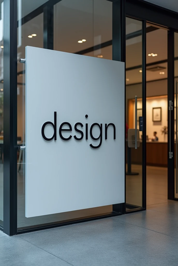A sleek, modern sign reading "IA CCS STUDIO" outside a glass office building, reminiscent of an Apple store, showcases a minimalist design. The sign features clean lines and a sleek font, embodying a contemporary aesthetic. The image captures the essence of sophistication and innovation, with its polished finish and attention to detail. Each letter is perfectly aligned and spaced, exuding a sense of precision and elegance. The overall composition conveys a sense of professionalism and creativity, hinting at the cutting-edge work happening within the studio.
