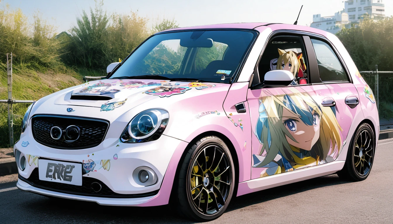Anime Character Decoration Car, Car photography, Satoko Hojo, one person's, (blonde), short hair, hair band, Small breasts,