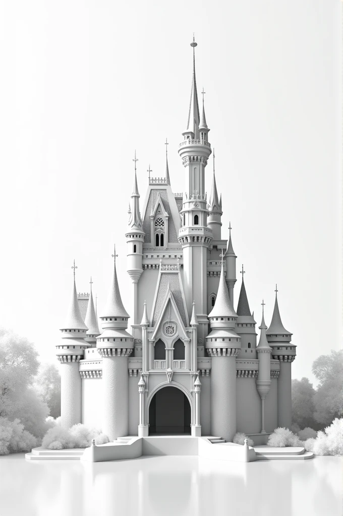 Most beautiful art of castle, princess castle،black and white only, very beautiful castle , clean picture , no shadows
