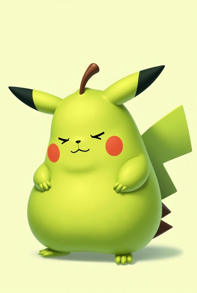 Draw a green pikachu as a pear