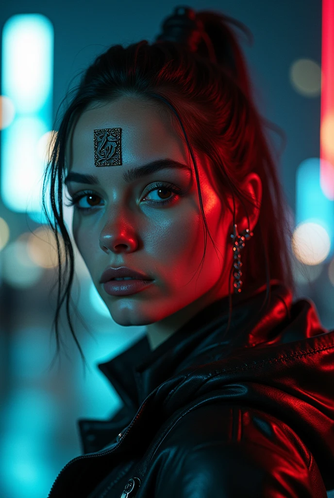 Create a xxx photo of Rebecca from the Netflix cyberpunk series