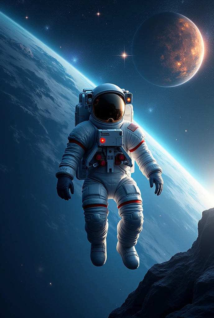 Create a YouTube banner for space with the name of Factoid hub and add the astronaut, planet, Star, earth