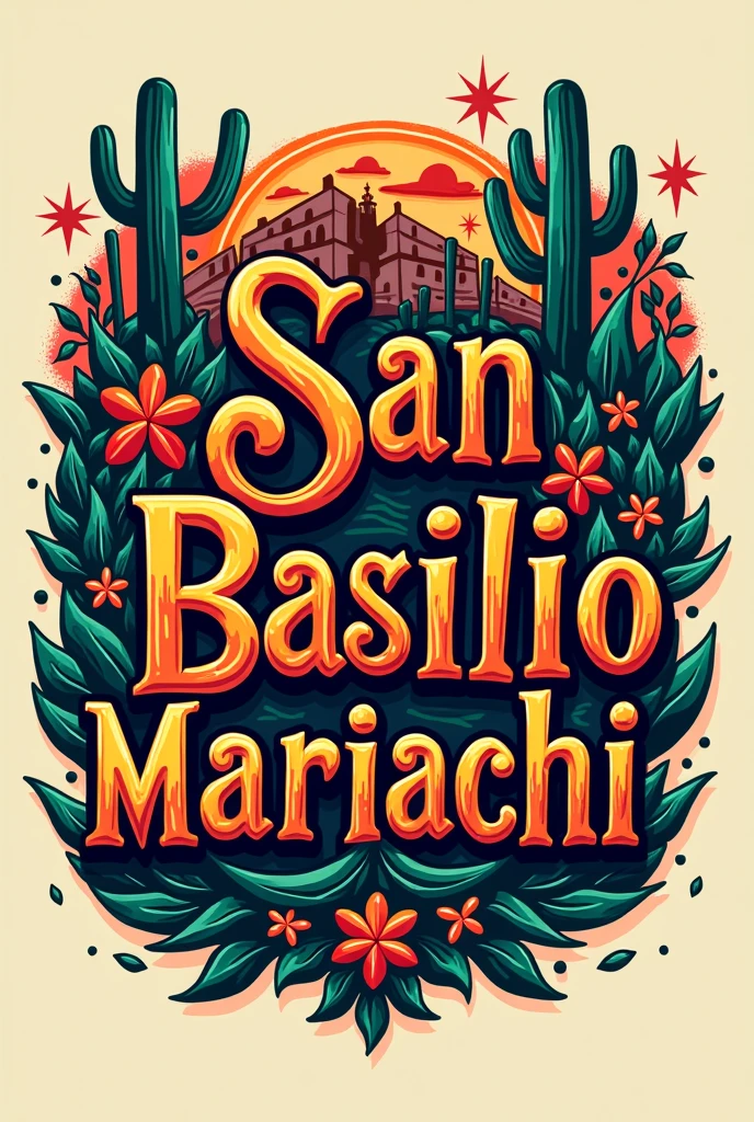 Logo with the letters of: San Basilio Mariachi