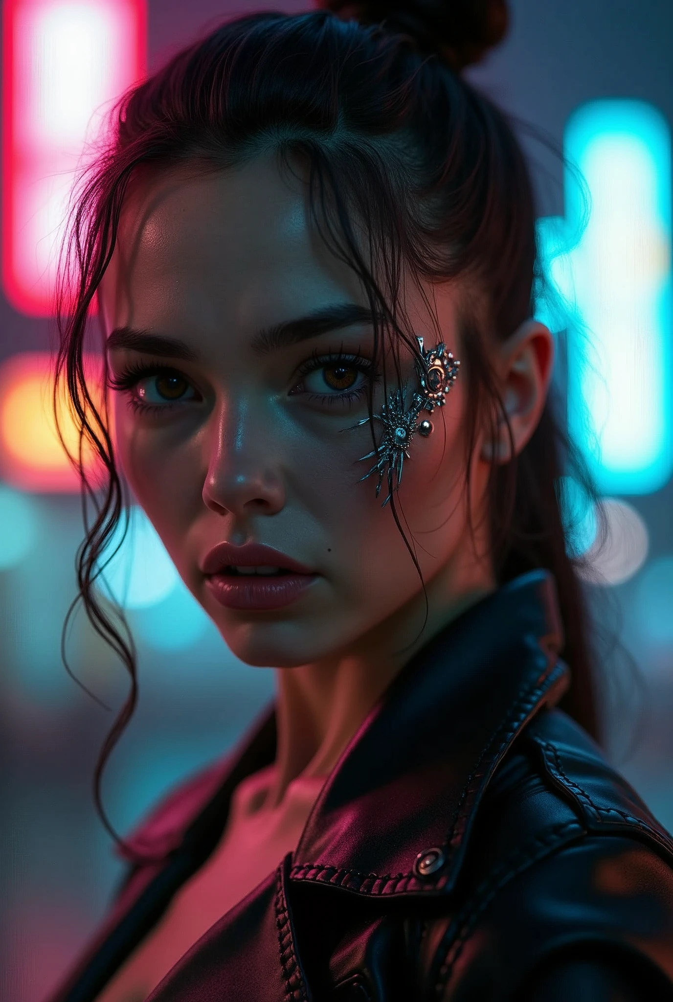 Create a xxx photo of Rebecca from the Netflix cyberpunk series