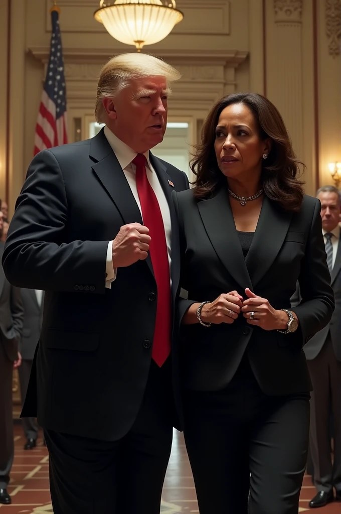 donald trump getting arrested by kamala harris