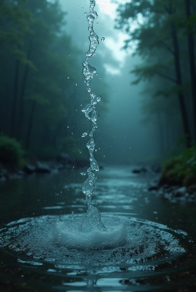 I am the drop of water that falls from the sky to the earth everything I have seen in my life , The most important drop for life , really very real 48k rule of thirds cinematic gothic
