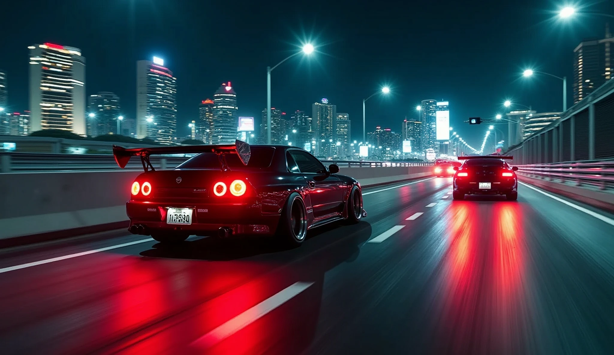 Car photography, RAW photo, Veilside Supra, toyota, VS Lancer Evolution, Mitsubishi, VS FD3, Mazda, VS civic, sling, VS GT-R, nissan, VS Impreza Sports, subaru, BREAK Nighttime Shuto Expressway Battle, Long Exposure,