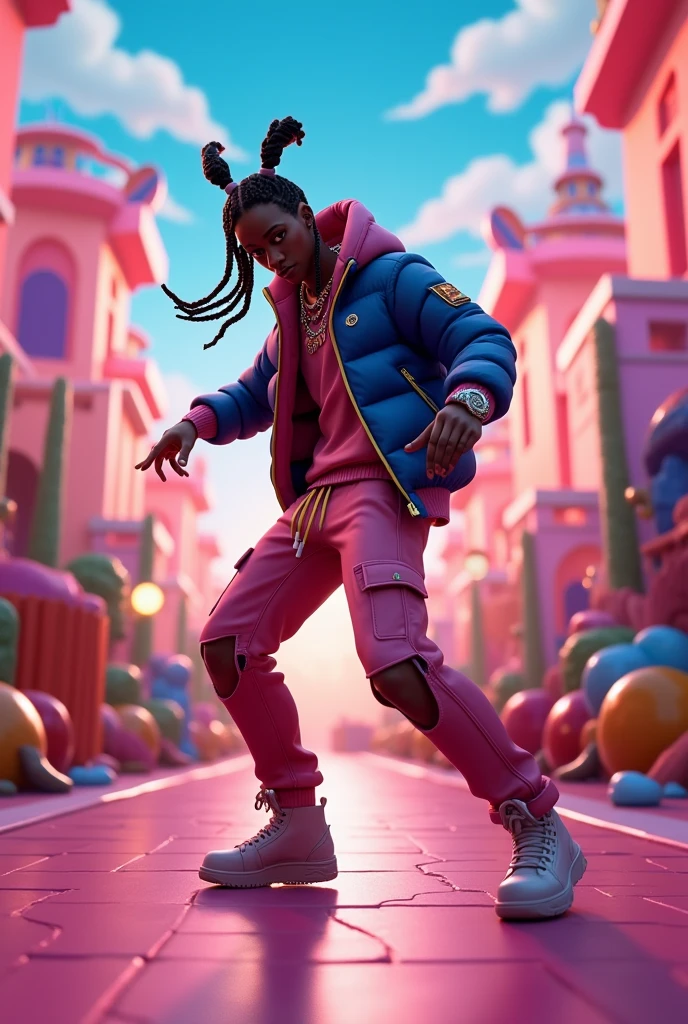 Playboi Carti dancing a Fortnite dance 
