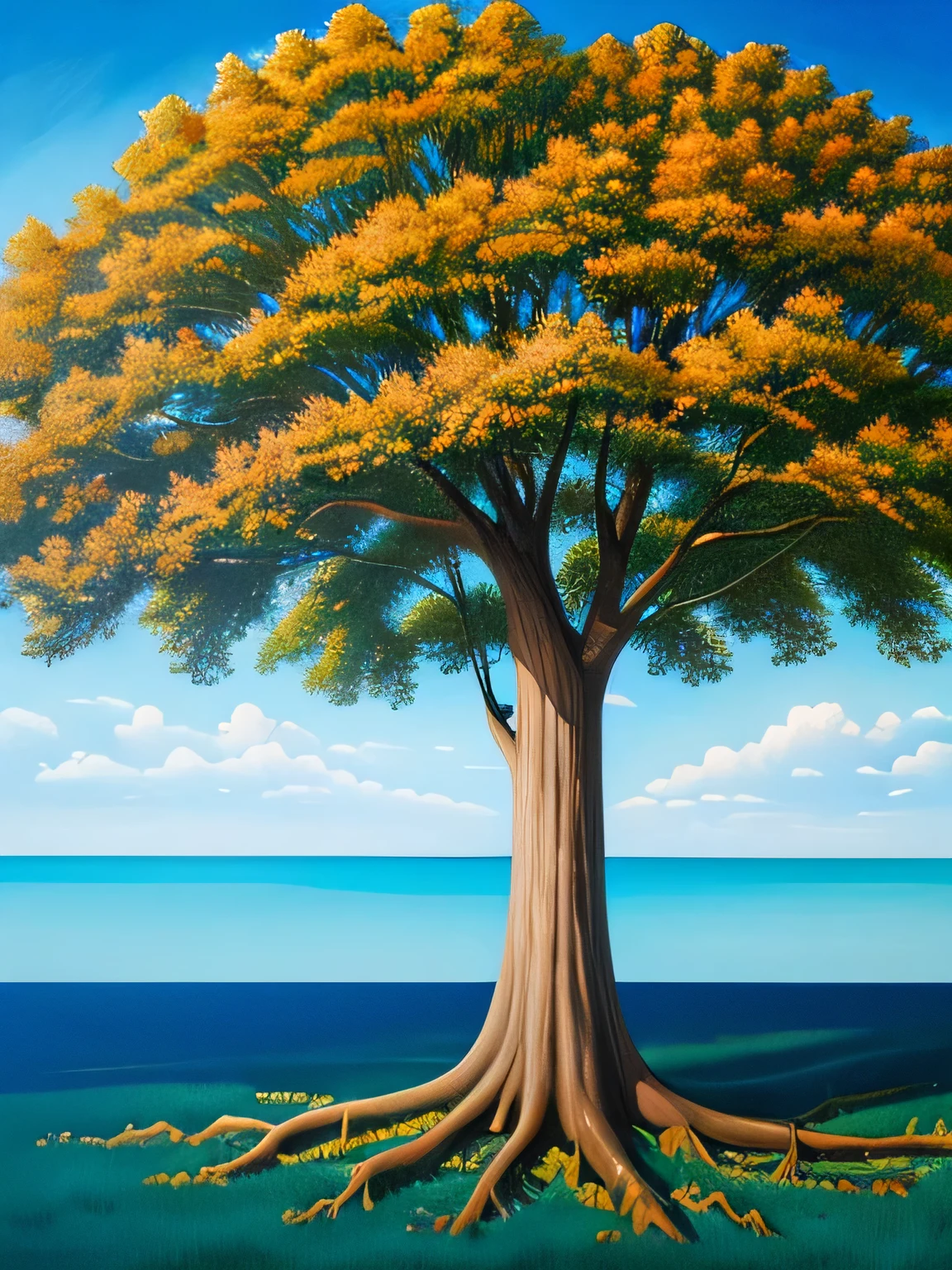 One big tree, Painting, Surrealism, high quality