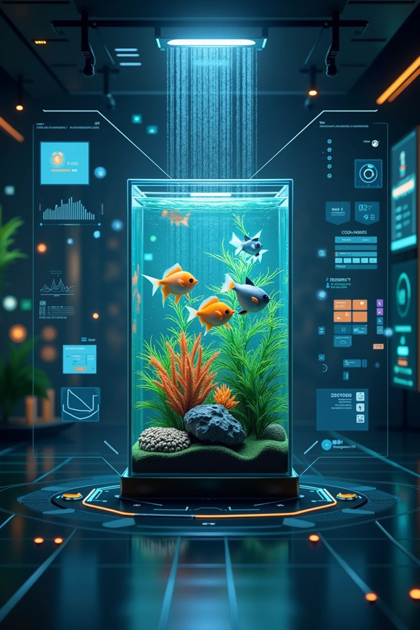 Technology,poster design,intelligent,machine,Fish Tank,Computer Management