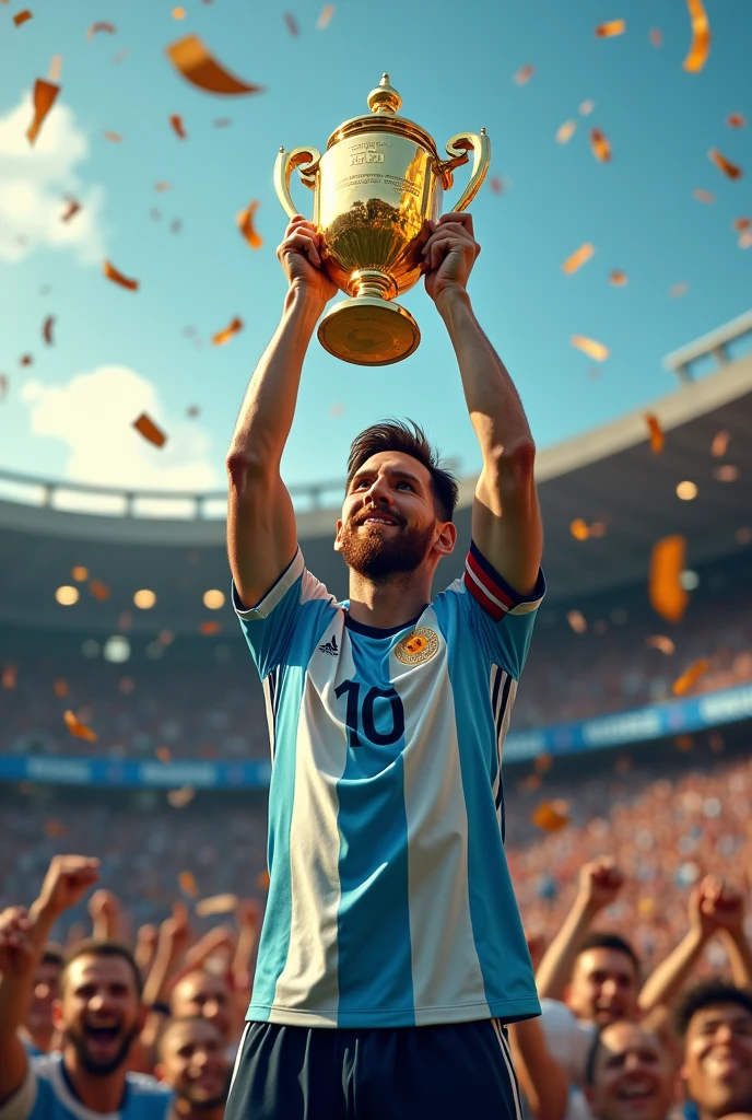 Messi lifting the Euro Cup 