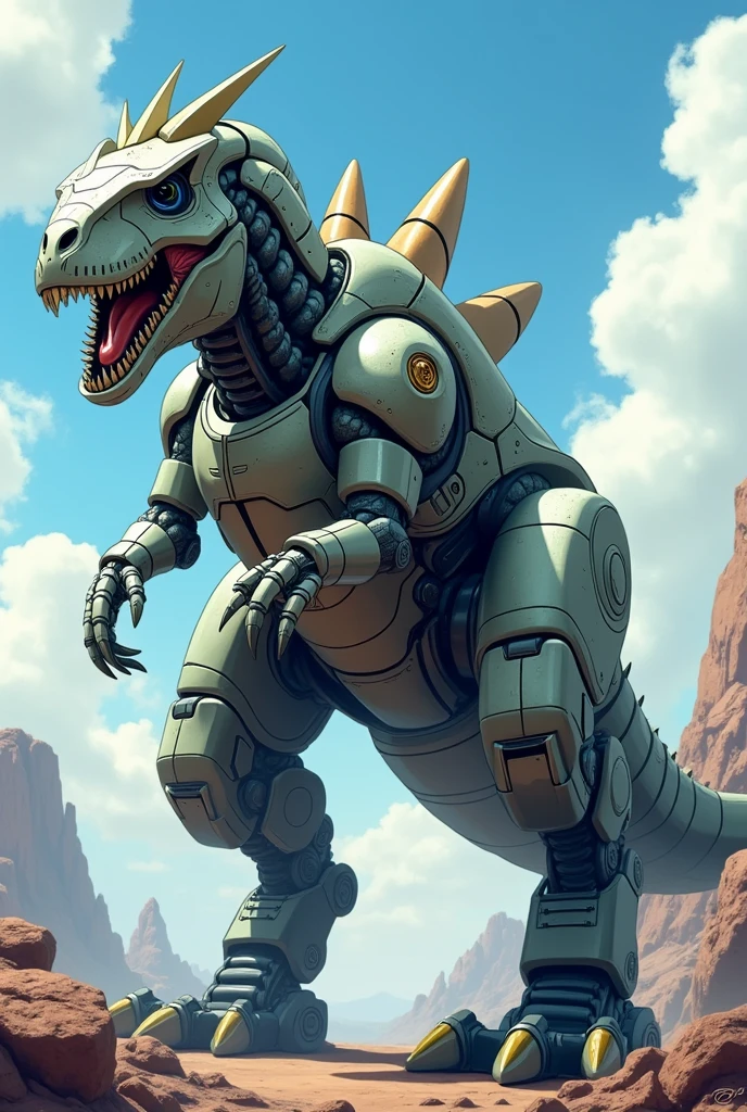 masterpiece, Highest quality,８ｋ，Anime 2.5D、sf、Fantasy、Armored Saurus、Mechanization、Metallization、suspension、stabilizer、Armor Plate、Non-biological、