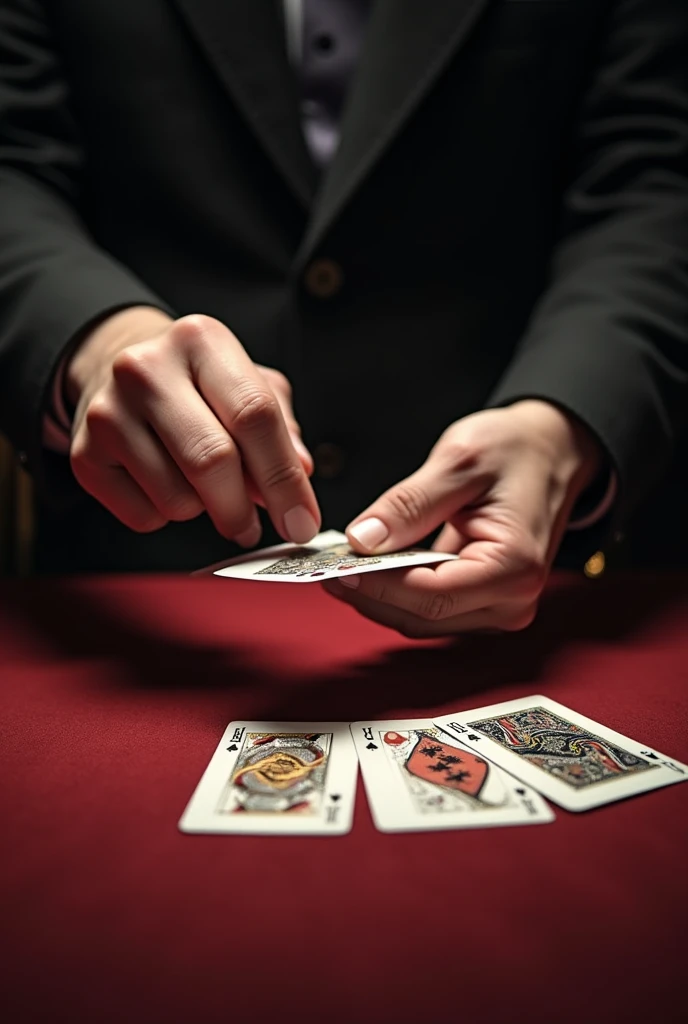 4 playing cards with realistic effect