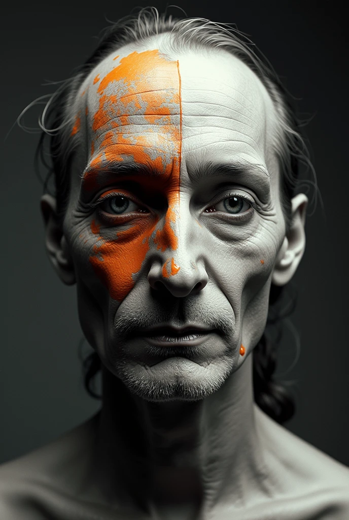 I am the surreal portrait uses the technique of Dali and Bretos in combination for an image ,the message is that art is alive , the style my real, 48k cinematic rule of thirds uses color and black and white
